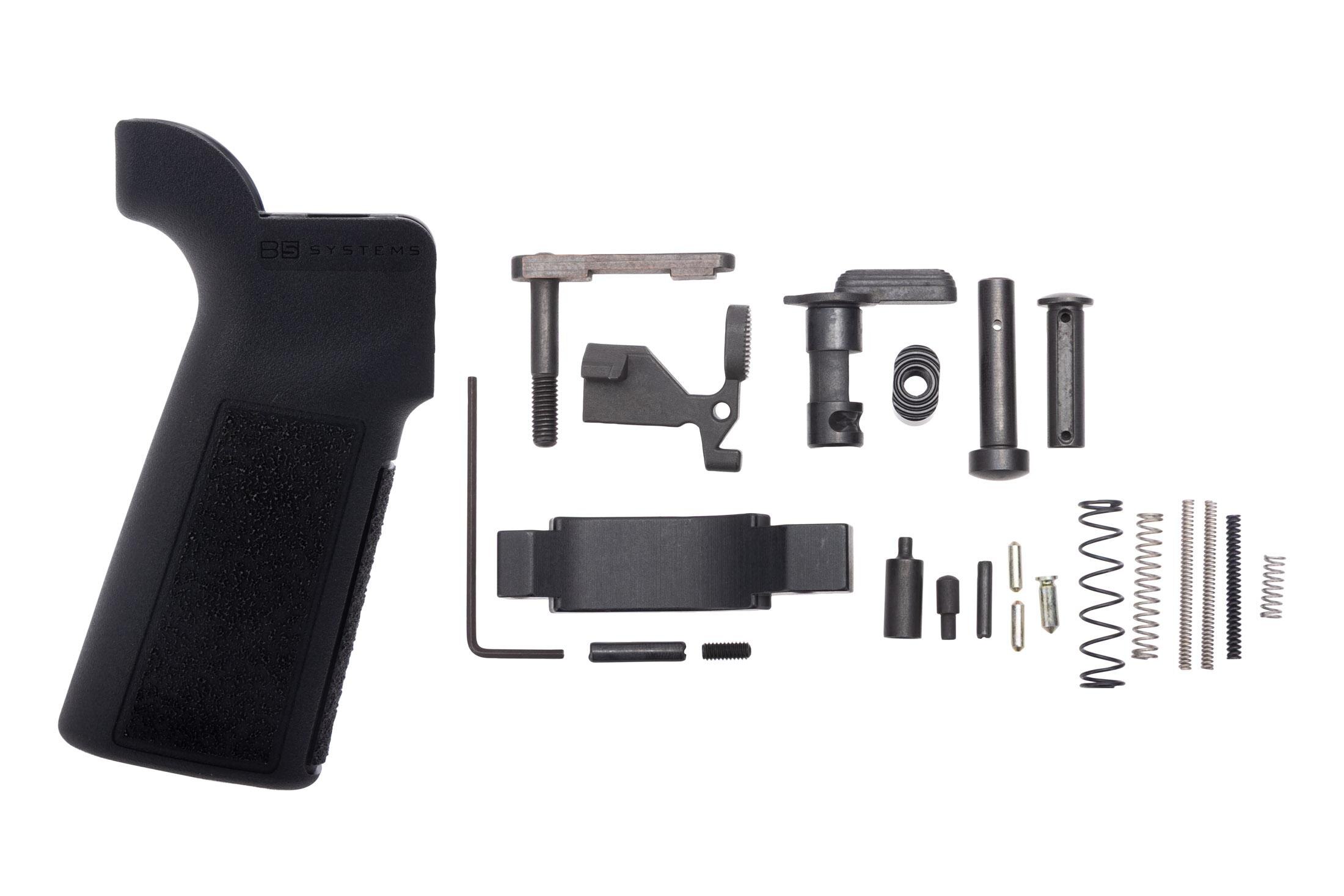 CMC Triggers AR-15 Lower Parts Kit - No FCG/Grip with B5 Systems Type 23 P-Grip - Black